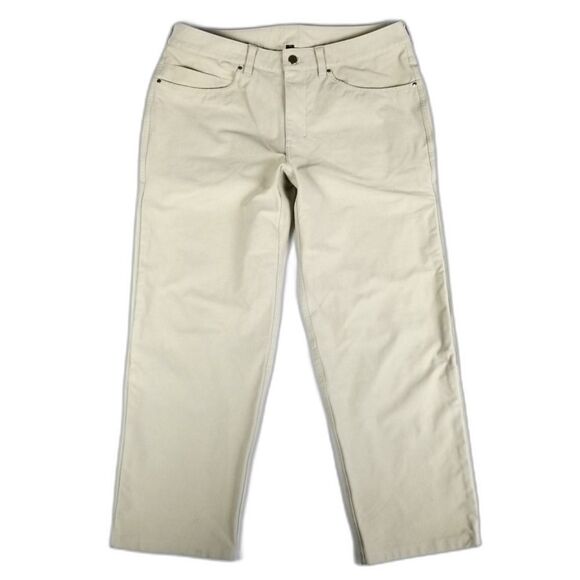 LULULEMON ABC Utilitech Relaxed Crop Chino Pants 26" Mens 33 Khaki Athleisure - Picture 1 of 8